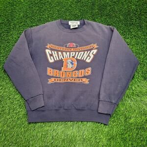 Vintage 1996 Denver Broncos Sweatshirt Medium 22x25 Sun-Faded